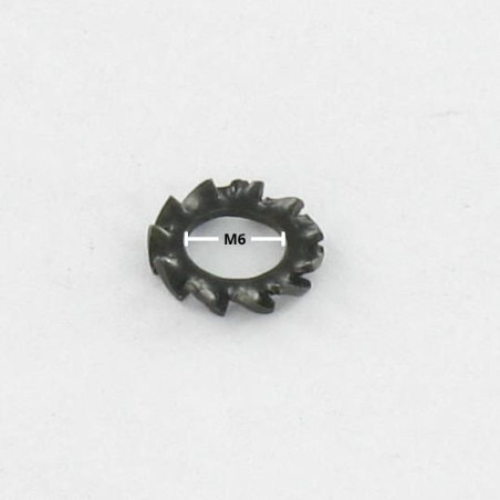 1 x Serrated Lock Washer Type External Teeth Az M6 Black Zinc Plated