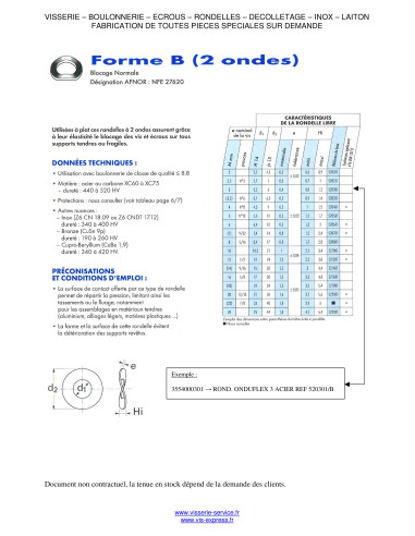 1 x Washer ONDUFLEX M2.5 Steel Type to 1 Wave