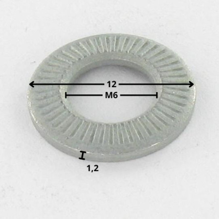 1 x Contact Lock Washer M6X12X1.2 Zinc Plated Small Serie