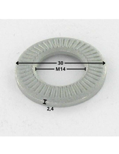 1 x Contact Lock Washer M14X30X2.4 Zinc Plated...