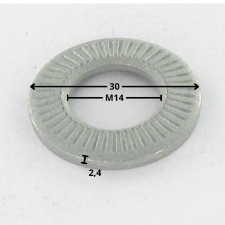 1 x Contact Lock Washer M14X30X2.4 Zinc Plated Normal Serie