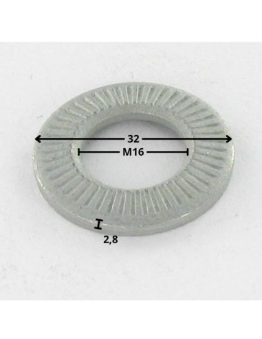 1 x Contact Lock Washer M16X32X2.8 Zinc Plated...