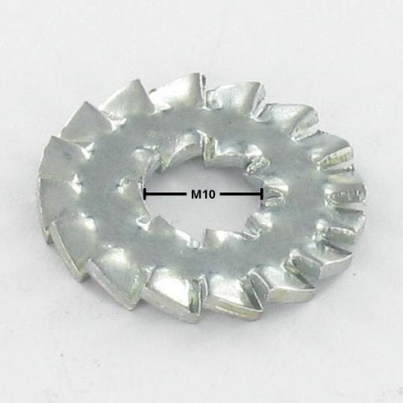 1 x Serrated Lock Washer Double Toothed M10 Zinc Plated