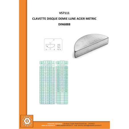 1 x Woodruff Keys Steel 4X5 Length 13