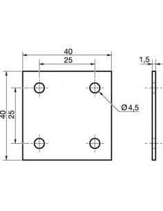 Mounting plate ASSEMBLY 40X40 Zinc Plated 2