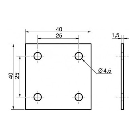 1 x Fixing brackets Zinc Plated 40X40