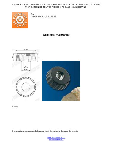 1 x Nut PLASTOMET M6 Nylon