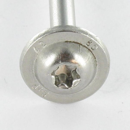 1 x Carpenter Screw Disc Head Stainless Steel A2 8X300 Thread Length: 80 T40 Head Diameter: 20