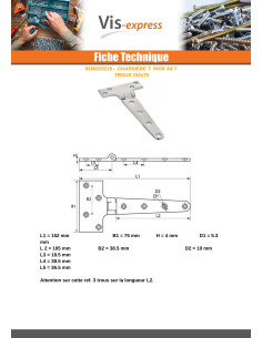 Hinge Head 7 Hole Stainless Steel A4 152X75 2