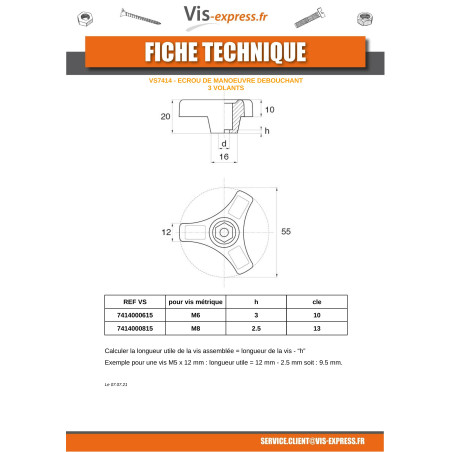 1 x Nut Of MANEUVER DRAIN UNBLOCKER 3 STEERING WHEELS M8
