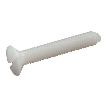 1 x Machine Screw Countersunk Head Slotted M6X40 Polyamide 6.6 natural nylon