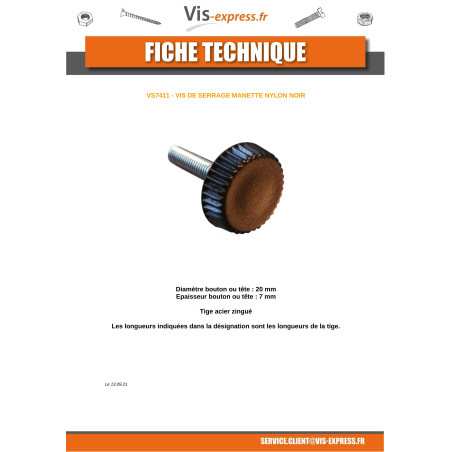 1 x Point Tightening black nylon M5X8 Head Diameter: 20