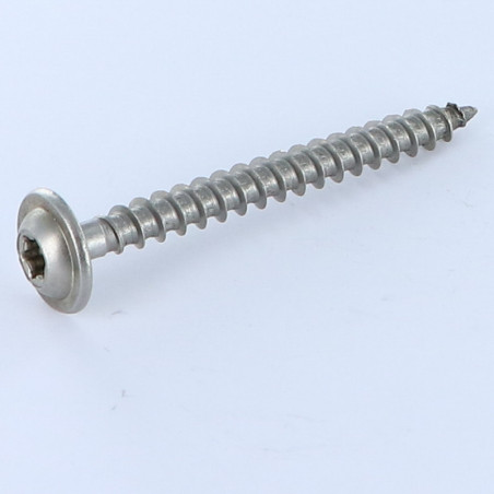 1 x Carpenter Screw Disc Head Stainless Steel A2 6X80 Thread Length: 48 T25 Head Diameter: 15