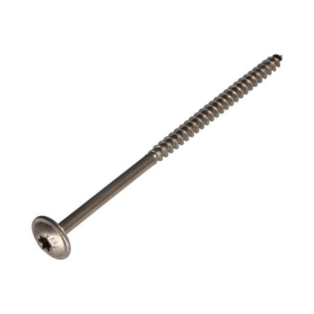 1 x Carpenter Screw Disc Head Stainless Steel A2 6X100 Thread Length: 70 T25 Head Diameter: 15