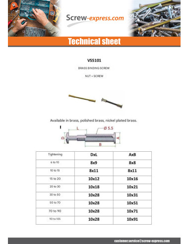 1 x Screw Bookbinder M4 LAITPOLI Linch Pin...