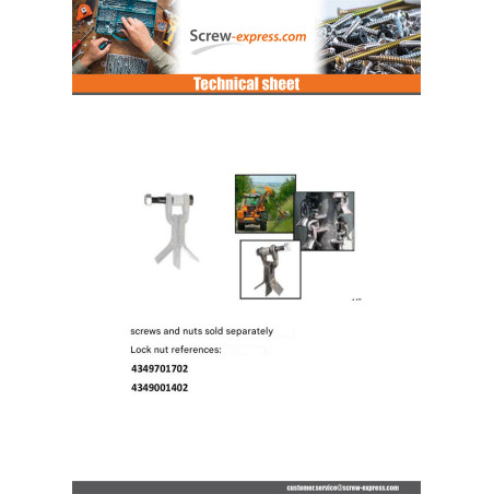 1 x Screw ROTOR CRUSHER 9/19X3"1/2 Class 10.9 Steel