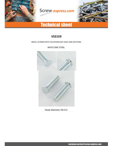 1 x Machine Screw Countersunk Head With...