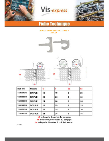 1 x Pontet CLIPS Double Linch Pin Wire Rope Of...