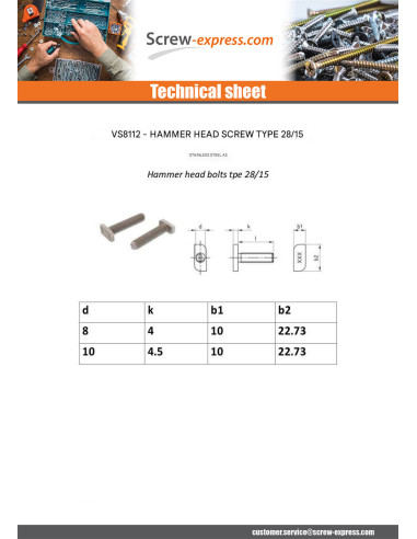 1 x Machine Screw Hammer Head 10X4.5X22.73...