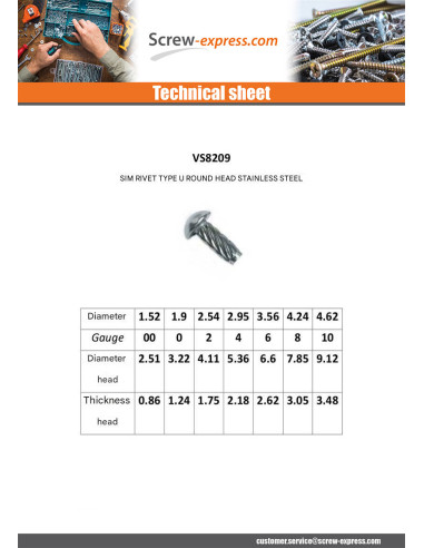 1 x Hammer Drive Screws Type U Round Head...
