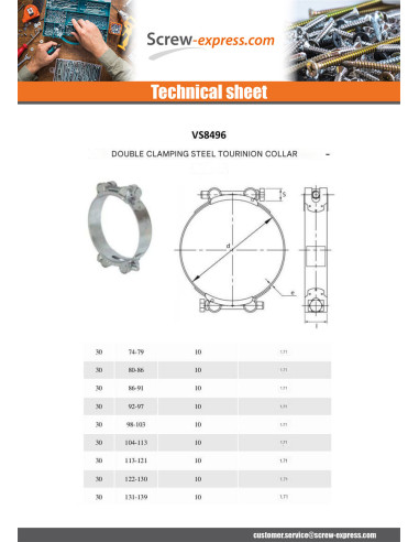 1 x Double clamping trunnion clamp Diameter 300...