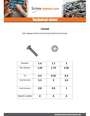 1 x Self Tapping Screw Thread Metal Pan Head...