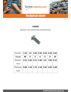 Hammer Drive Screws Type U Round Head Stainless Steel A2... 2