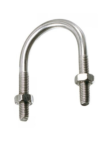 1 x U-Bolt Zinc Plated Round bottom Threaded...