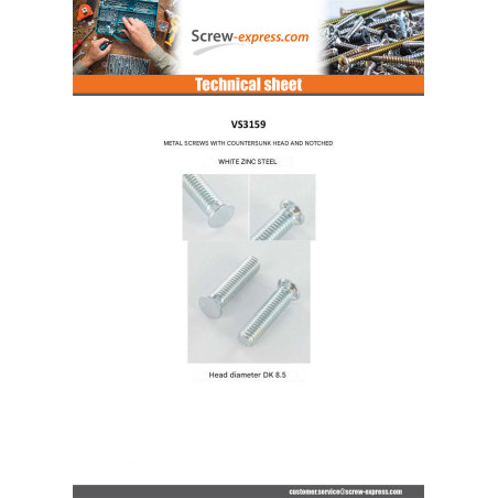 1 x Machine Screw Countersunk Head With Serration M6X15 Head Diameter: 8.5 Zinc Plated