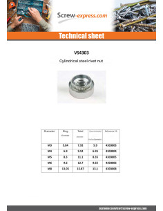 Rivet Bushes Cylindrical M8 Thickness Material 2.9 For... 2