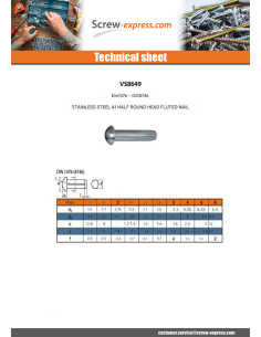 Grooved Pins With Round Head Stainless Steel A2 5X8 2