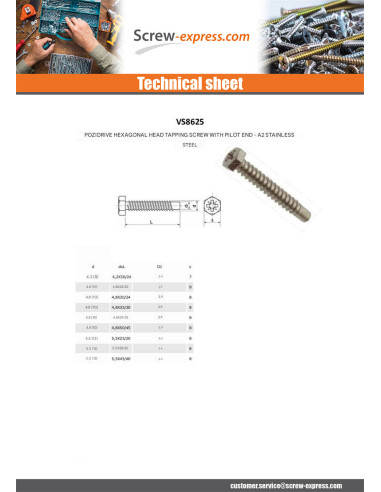1 x Thread Rolling Screw Hexagonal Head Pozi...