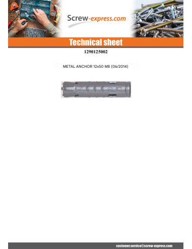 1 x Plug METAL FM-MP3 12X50 M8 Zinc Plated