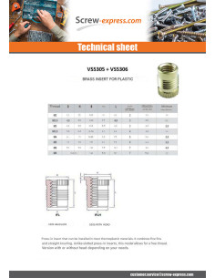 Self Tapping Insert With Head FINFIX Brass M6X12.7 2