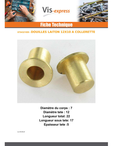 1 x SOCKETS Brass 12X10 For Collar