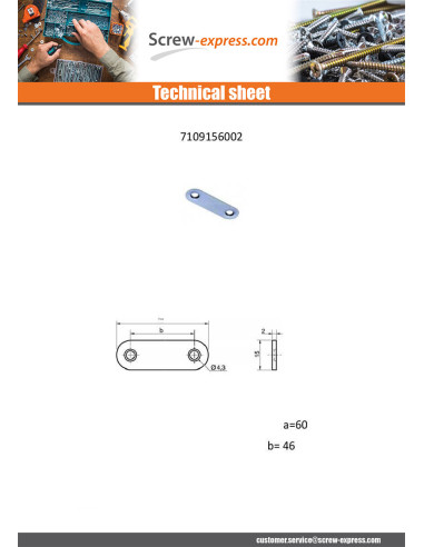 1 x PLATINUM ASSEMBLY Zinc Plated 15X60