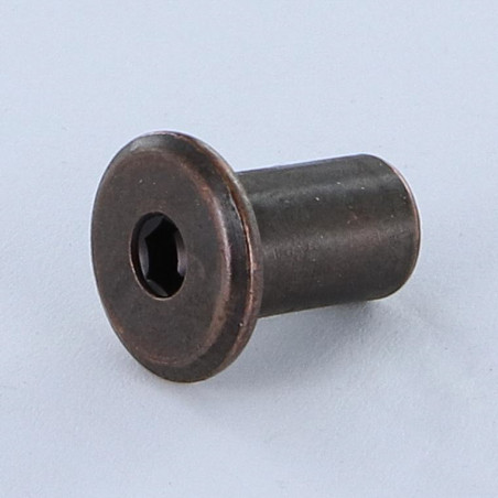 1 x Binder Nuts Flat Head Head Diameter: 15 Diameter Of Body 9 Lengh Under Head 15 M6 Hexagon Socket 4 BROWN