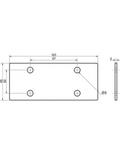 Mounting plate ASSEMBLY 45X101 Zinc Plated 2