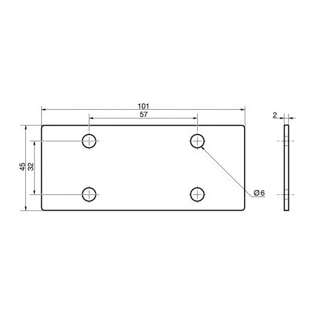 1 x Mounting plate ASSEMBLY 45X101 Zinc Plated