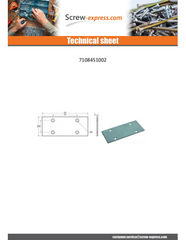 1 x Mounting plate ASSEMBLY 45X101 Zinc Plated