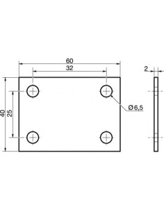 Mounting plate ASSEMBLY 40X60 Zinc Plated 2
