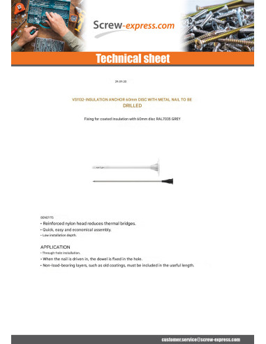 1 x Insulation dowels 10X200 And Nails METALLIC