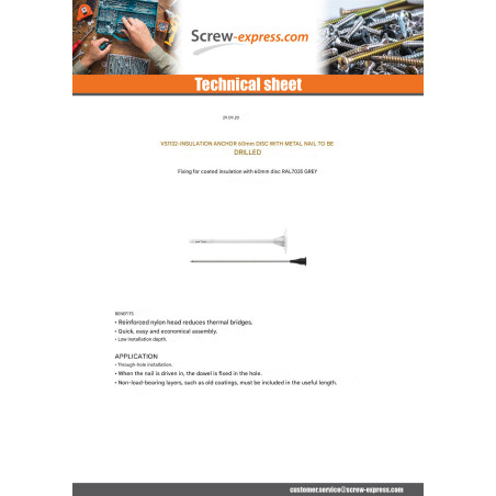 1 x Insulation dowels 10X200 And Nails METALLIC