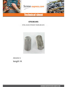 Rod XC 18PB Steel KNURLING RIGHT 6X14 2