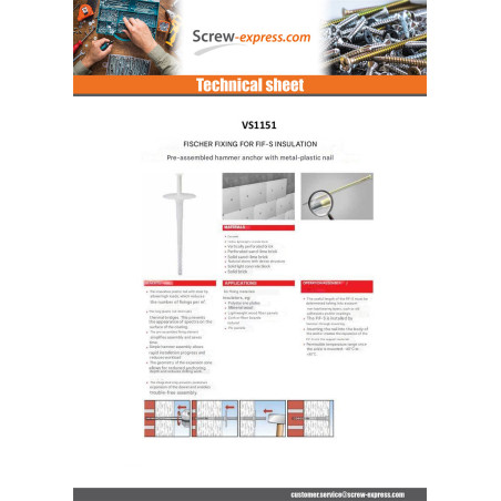 1 x Fixation Fischer Linch Pin INSULATING FIF-S8/160