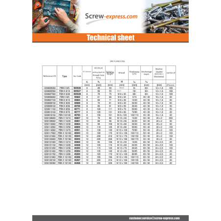 1 x Fischer Anchor Fischer Fbn II 16X220 Thread Length: 164 Zinc Plated