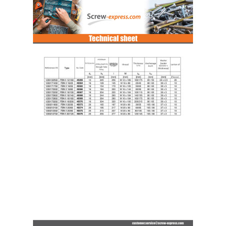 1 x Fischer Anchor Fischer Fbn II 20X277 Thread Length: 90 Zinc Plated