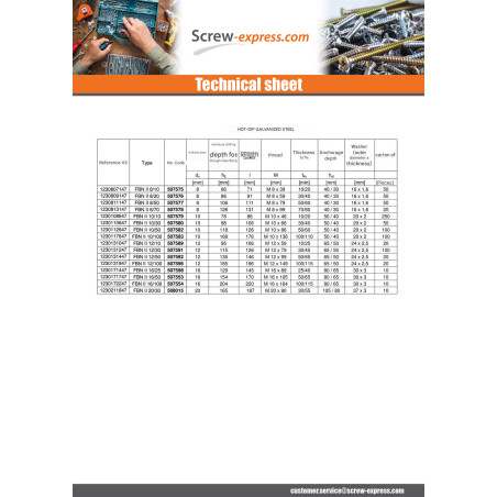 1 x Fischer Anchor Fischer Fbn II 12X176 Thread Length: 129 Zinc Plated