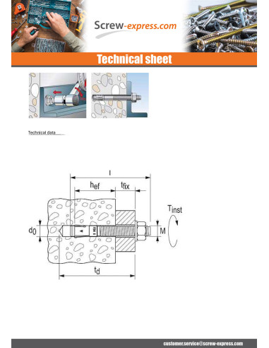 1 x Fischer Anchor Fischer Fbn II 6X55 Thread...