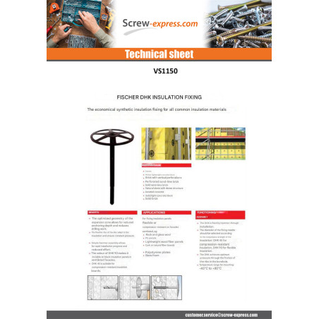 1 x Fixation Fischer Linch Pin INSULATING DHK 60